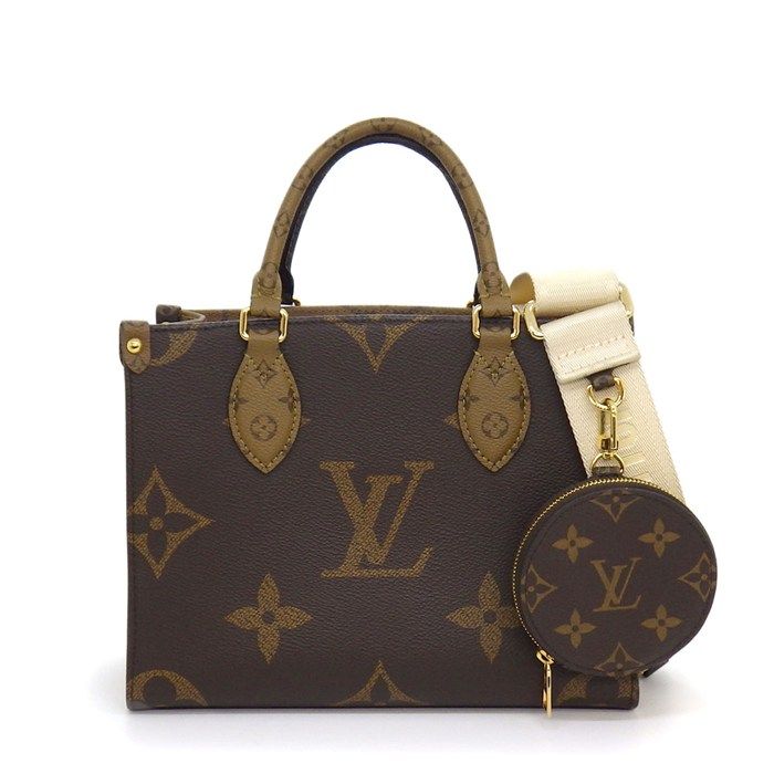 Louis Vuitton Tote On The Go PM Brown Monogram Canvas Reverse