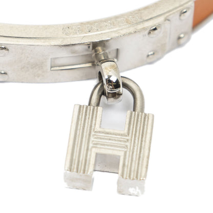 Hermes Kelly Lock Bracelet Orange Calfskin Leather — view 3