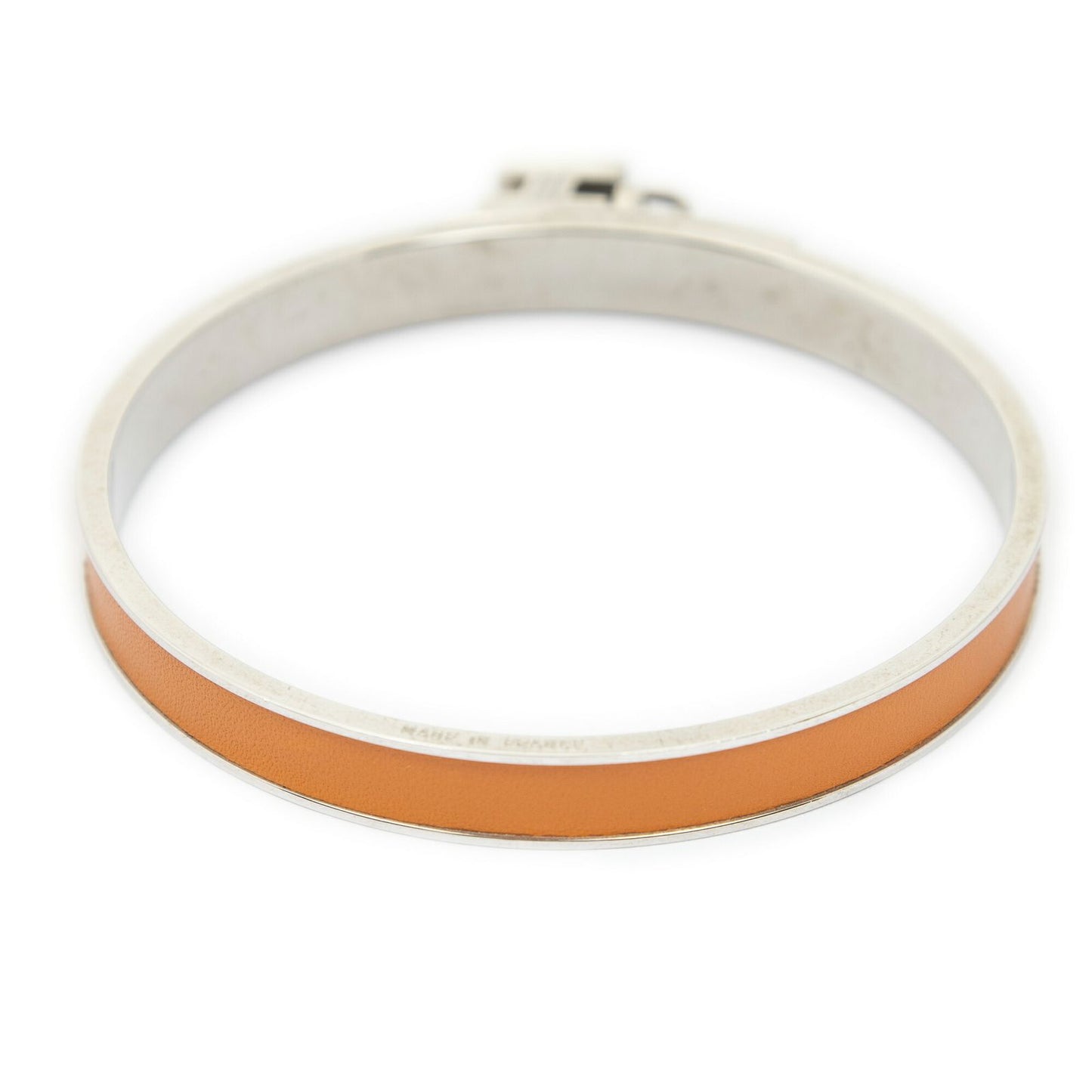 Hermes Kelly Lock Bracelet Orange Calfskin Leather — view 2