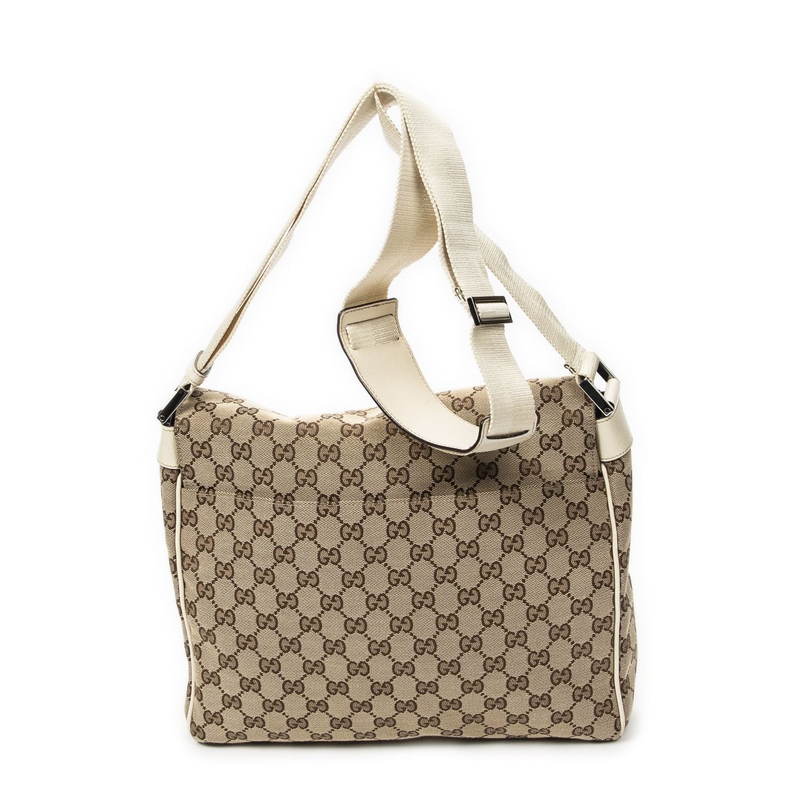 Gucci Flap Messenger Ivory Beige GG Canvas — view 5