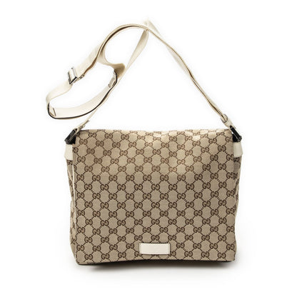 Gucci Flap Messenger Ivory Beige GG Canvas