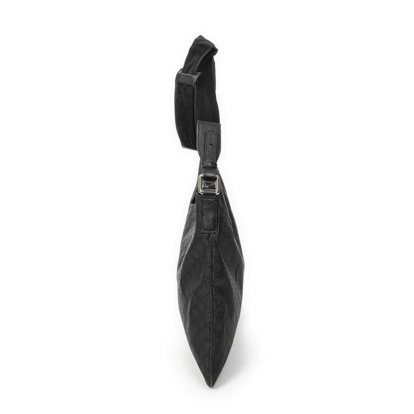 Gucci Large Flat Messenger Bag Black GG Nylon Canvas — view 4