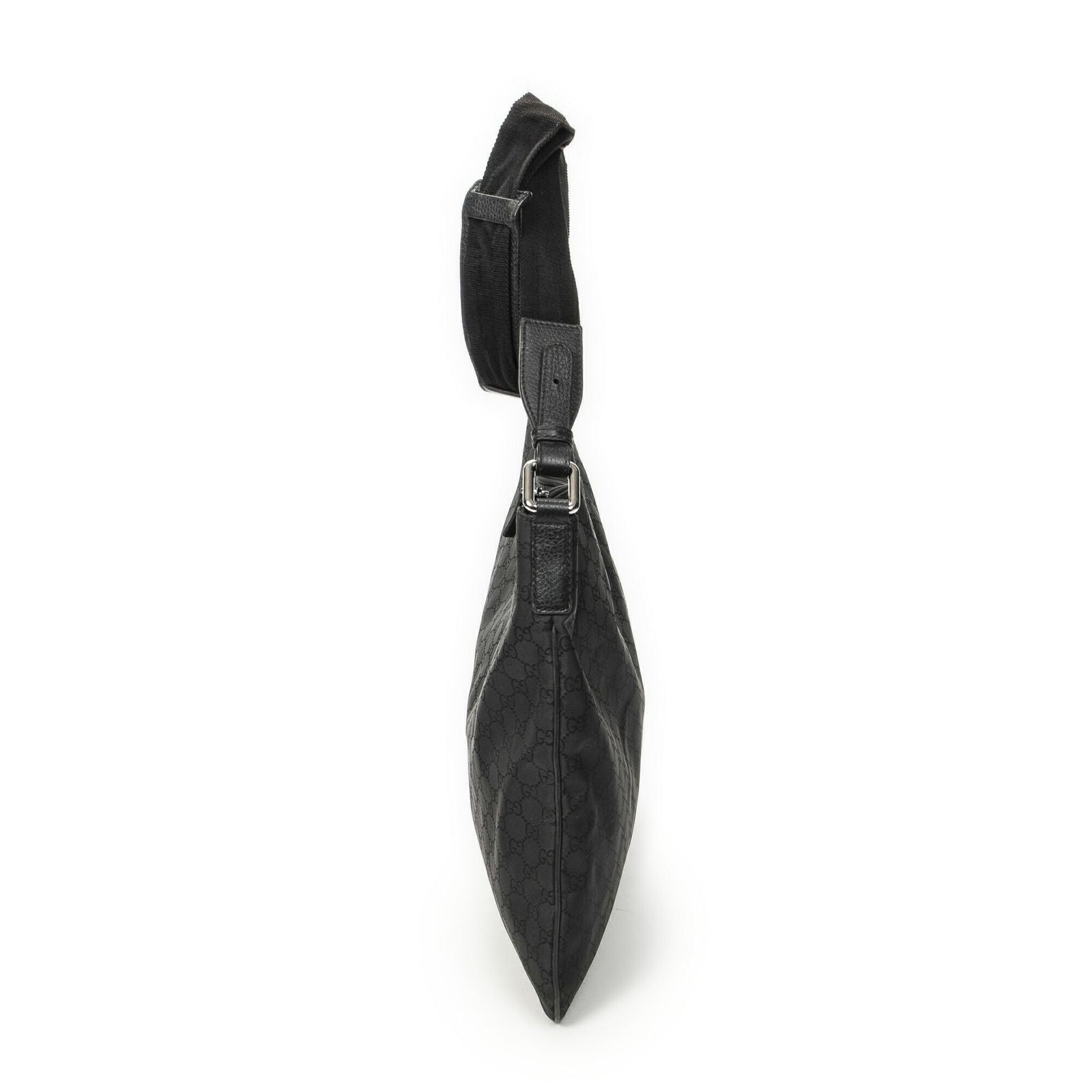 Gucci Large Flat Messenger Bag Black GG Nylon Canvas — view 4