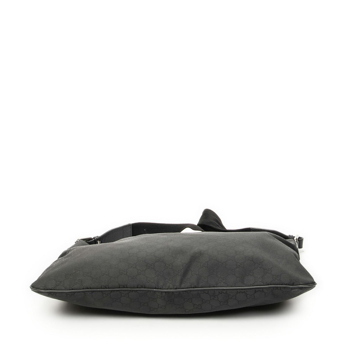 Gucci Large Flat Messenger Bag Black GG Nylon Canvas — view 6