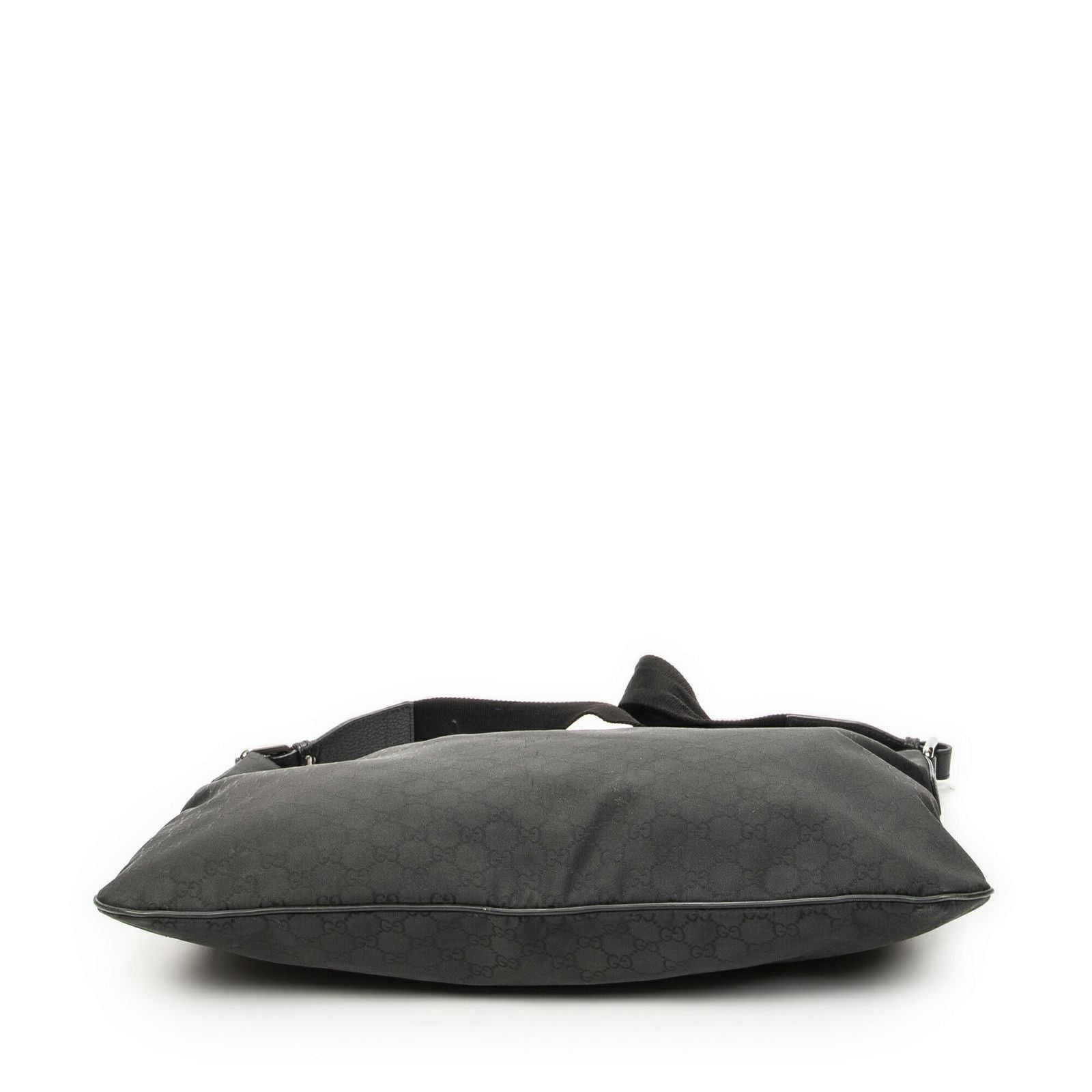 Gucci Large Flat Messenger Bag Black GG Nylon Canvas — view 6