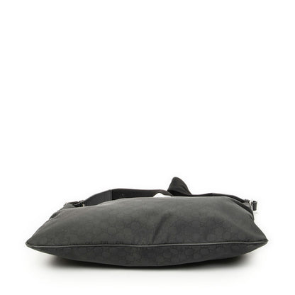 Gucci Large Flat Messenger Bag Black GG Nylon Canvas — view 6