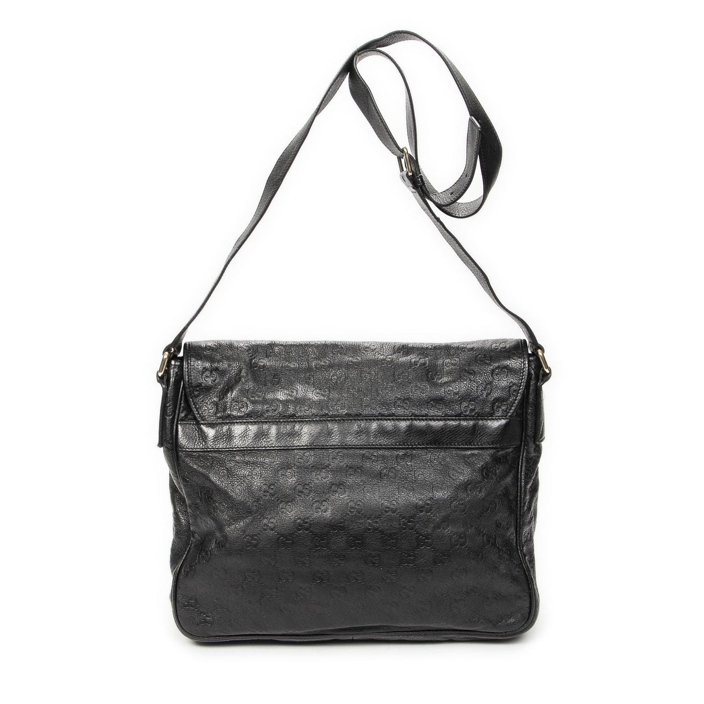 Gucci Large Flap Messenger Black Guccissima — view 5