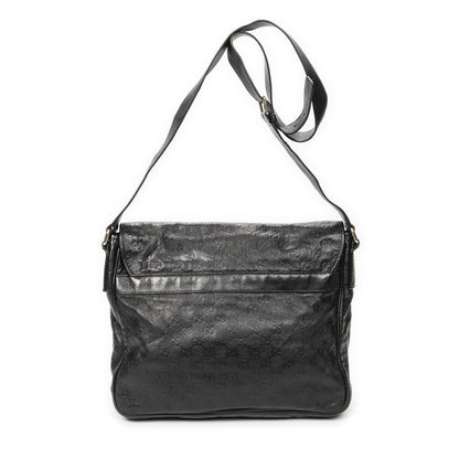 Gucci Large Flap Messenger Black Guccissima — view 5