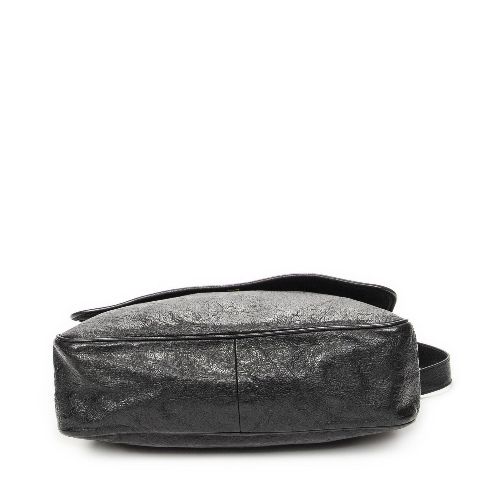 Gucci Large Flap Messenger Black Guccissima — view 6