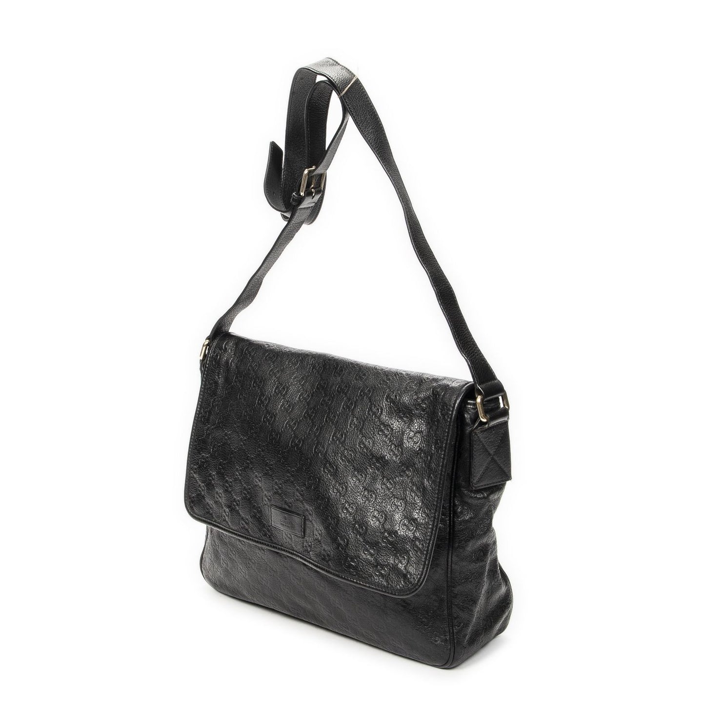 Gucci Large Flap Messenger Black Guccissima — view 2
