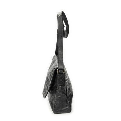 Gucci Large Flap Messenger Black Guccissima — view 3