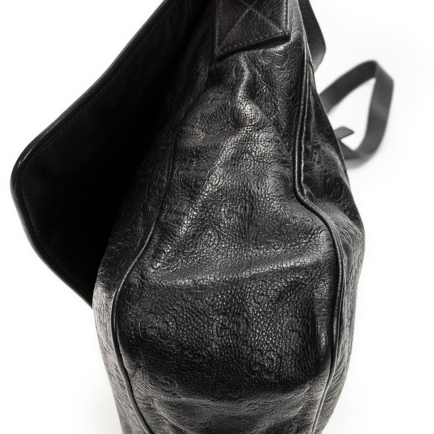 Gucci Large Flap Messenger Black Guccissima — view 8