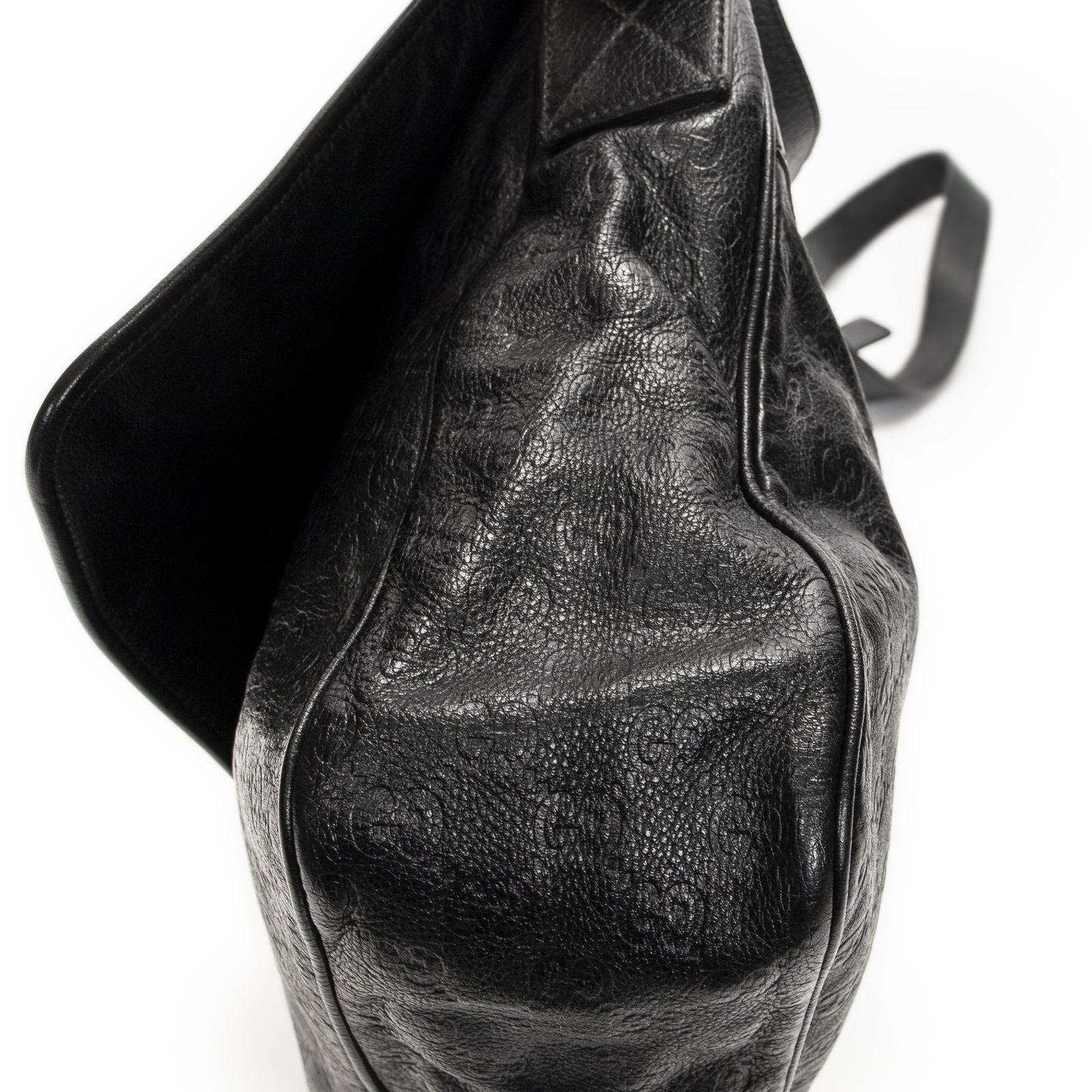 Gucci Large Flap Messenger Black Guccissima — view 8