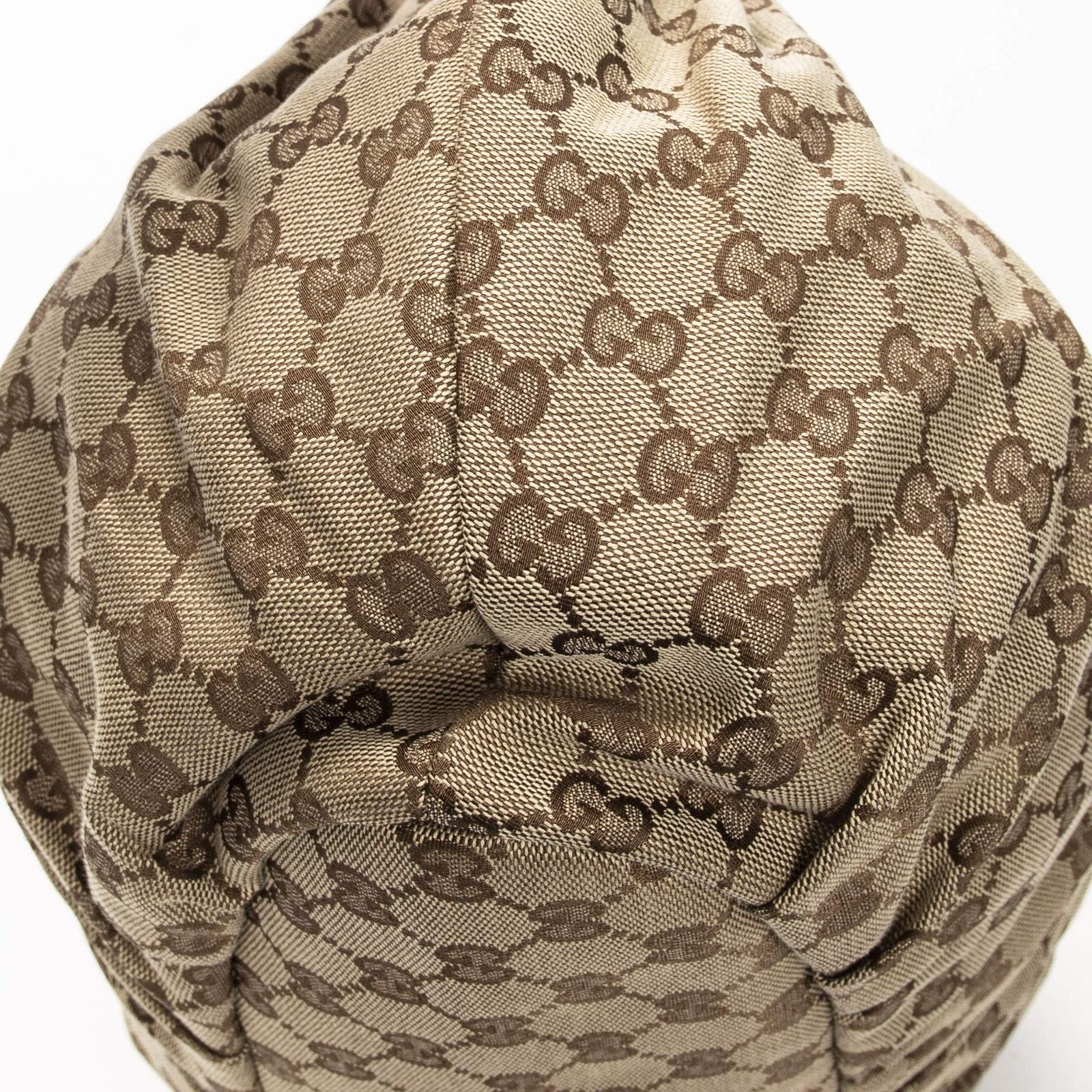 Gucci Studded Pellum Tote Beige Dark Brown GG Canvas — view 7