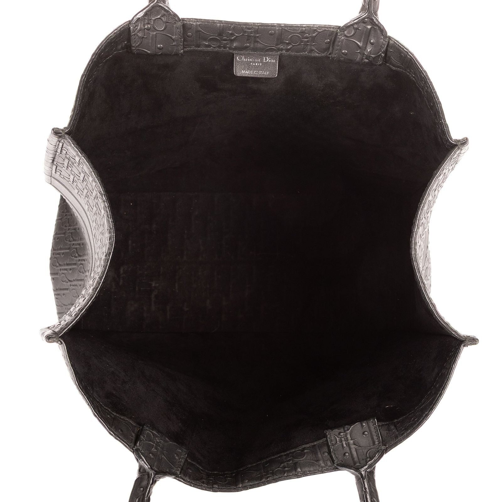 Dior Book Tote Black Embossed Calfskin — view 9