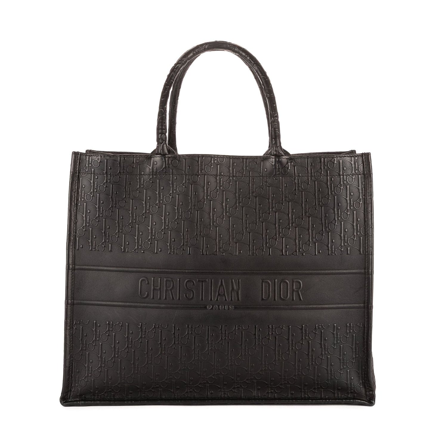 Dior Book Tote Black Embossed Calfskin
