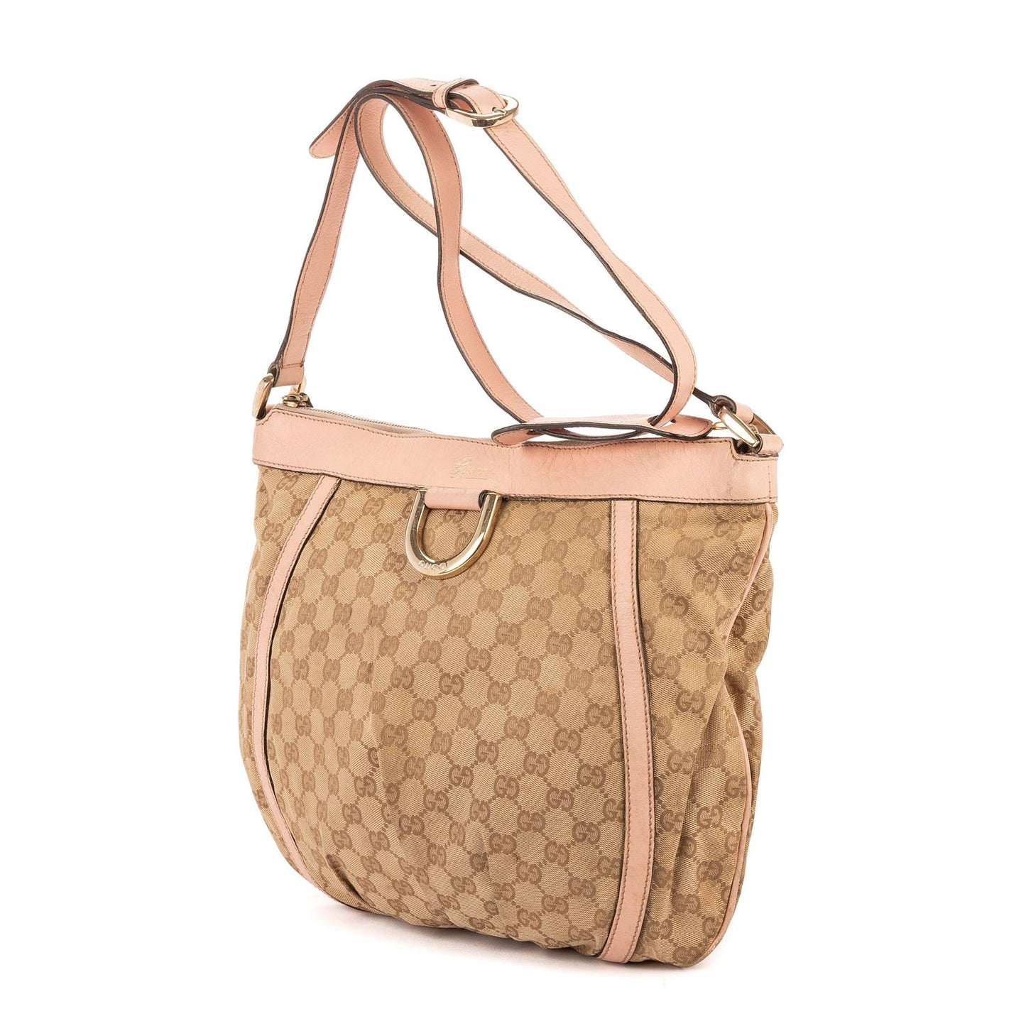 Gucci Abbey D-Sling Pink Beige Monogram Canvas Handbag — view 2