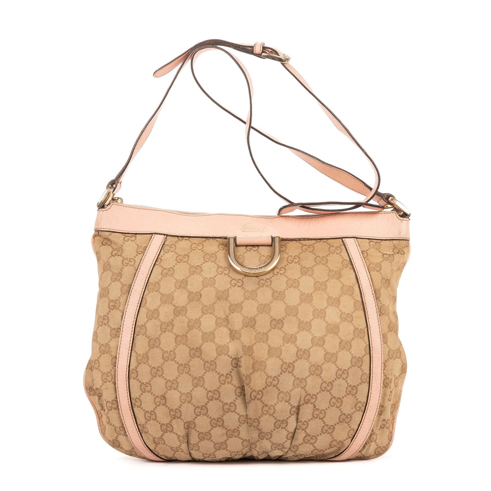 Gucci Abbey D-Sling Pink Beige Monogram Canvas Handbag