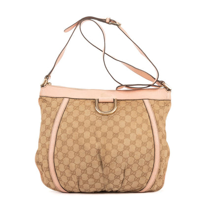 Gucci Abbey D-Sling Pink Beige Monogram Canvas Handbag