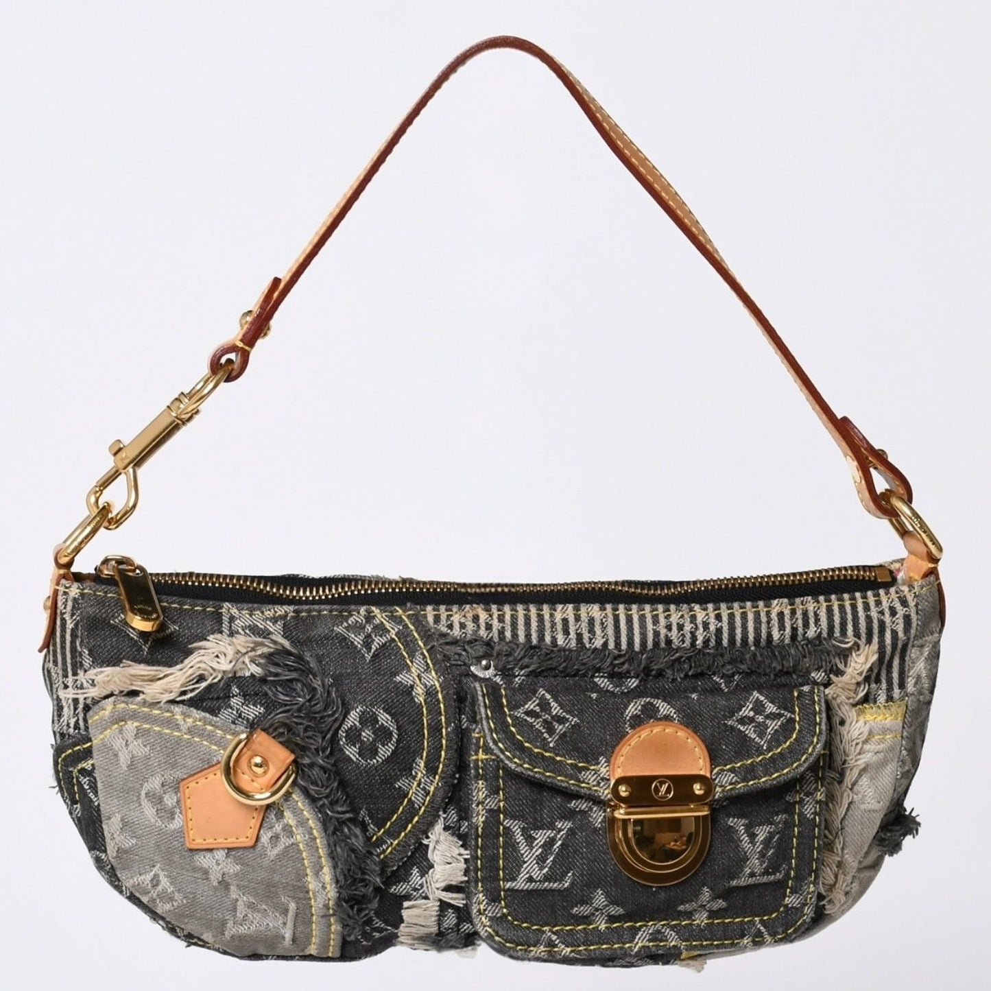 Louis Vuitton Monogram Denim Pouch Black