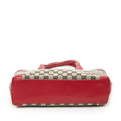Gucci Zip Shopping Tote Beige Red GG Canvas — view 6