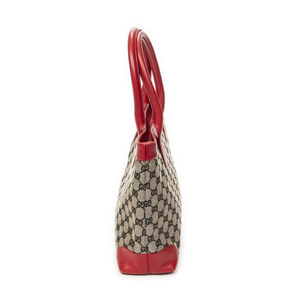 Gucci Zip Shopping Tote Beige Red GG Canvas — view 3