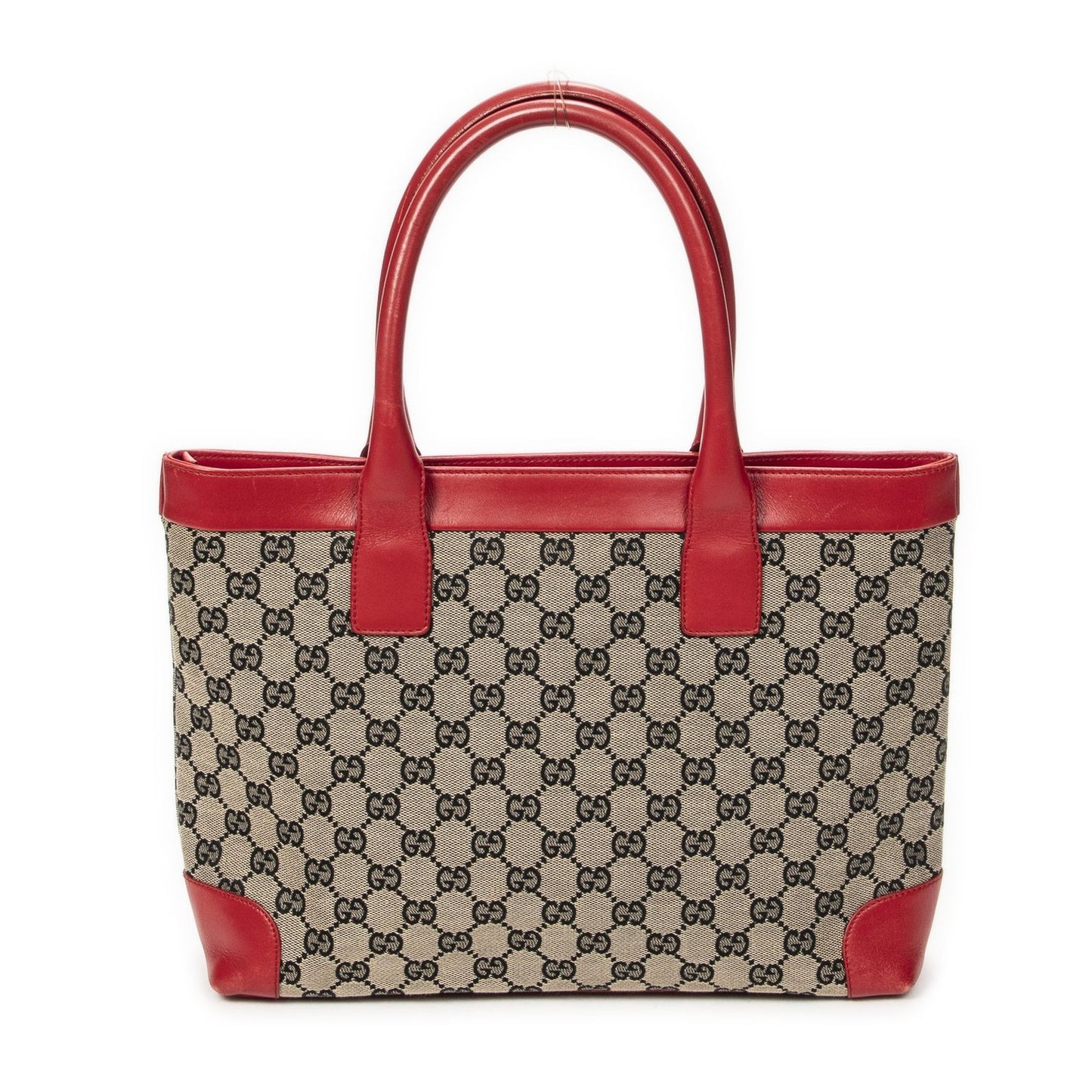 Gucci Zip Shopping Tote Beige Red GG Canvas — view 5