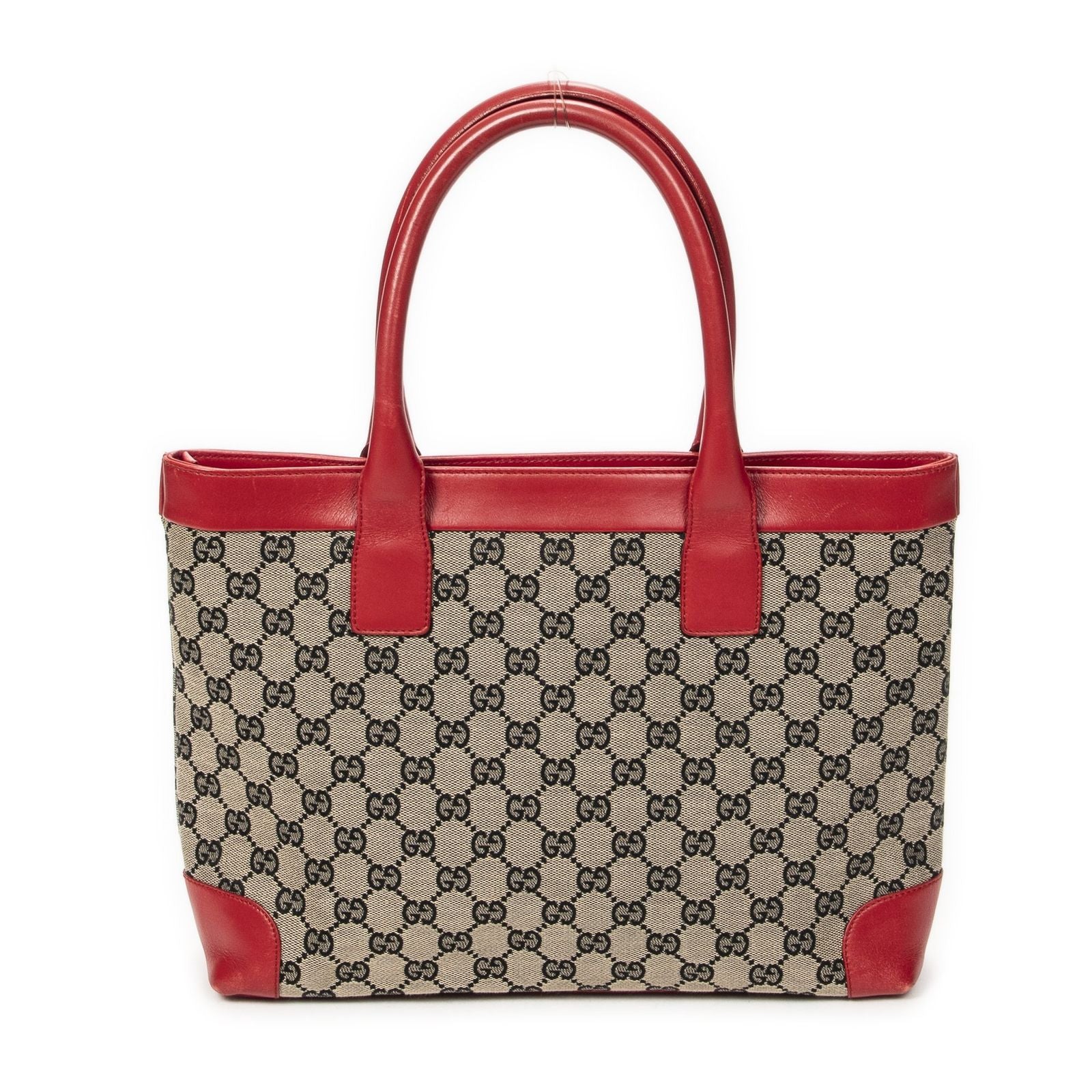 Gucci Zip Shopping Tote Beige Red GG Canvas — view 5