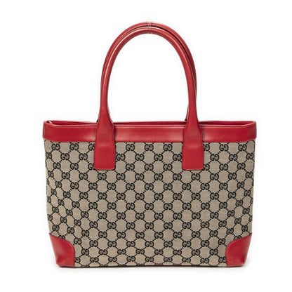 Gucci Zip Shopping Tote Beige Red GG Canvas — view 5