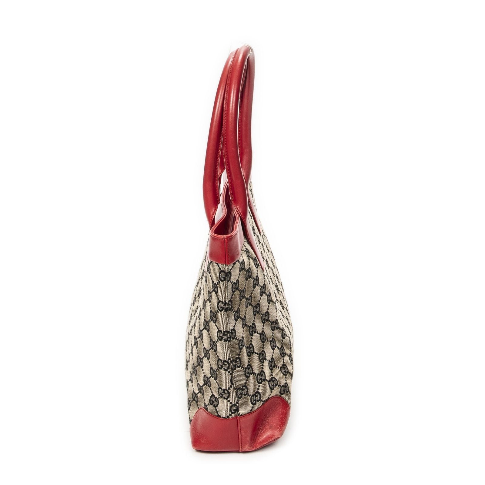 Gucci Zip Shopping Tote Beige Red GG Canvas — view 4