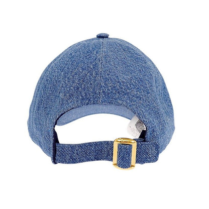 Celine Triomphe Baseball Union Wash Denim S Cap Cotton Blue Hat — view 7