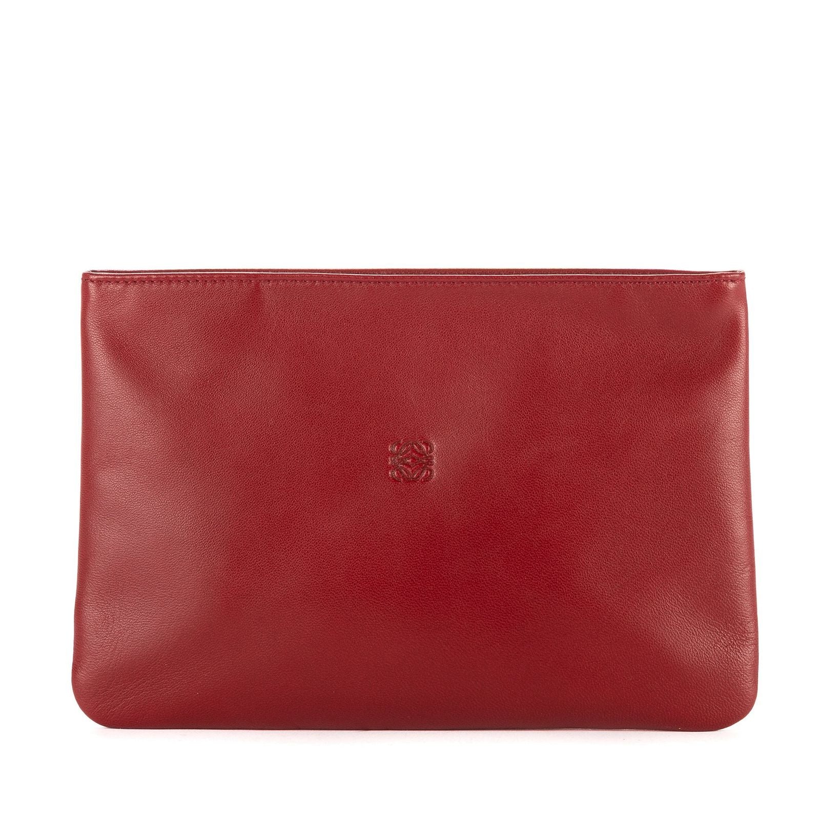 Loewe Anagram Logo Clutch Red Nappa Leather