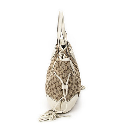 Gucci Large Tribeca Tassel Tote Beige Ivory GG Canvas — view 4
