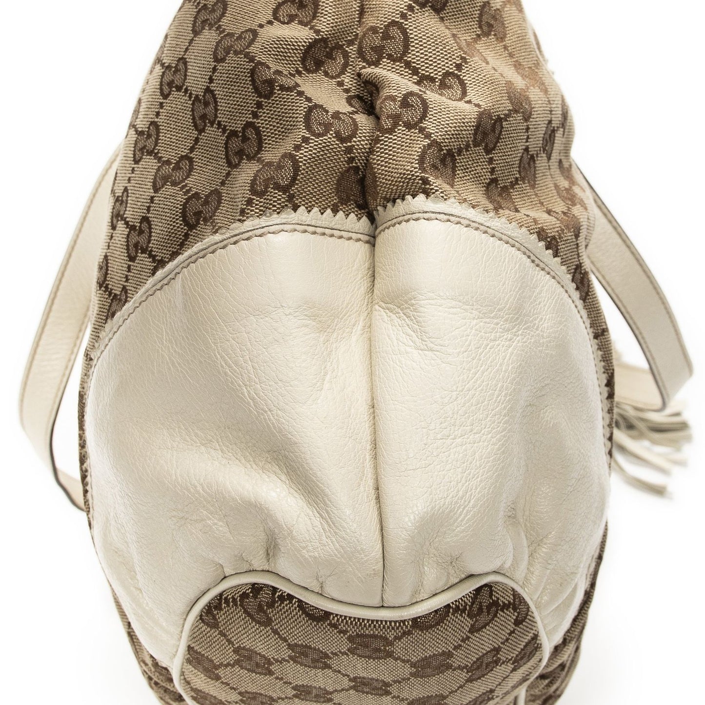 Gucci Large Tribeca Tassel Tote Beige Ivory GG Canvas — view 7
