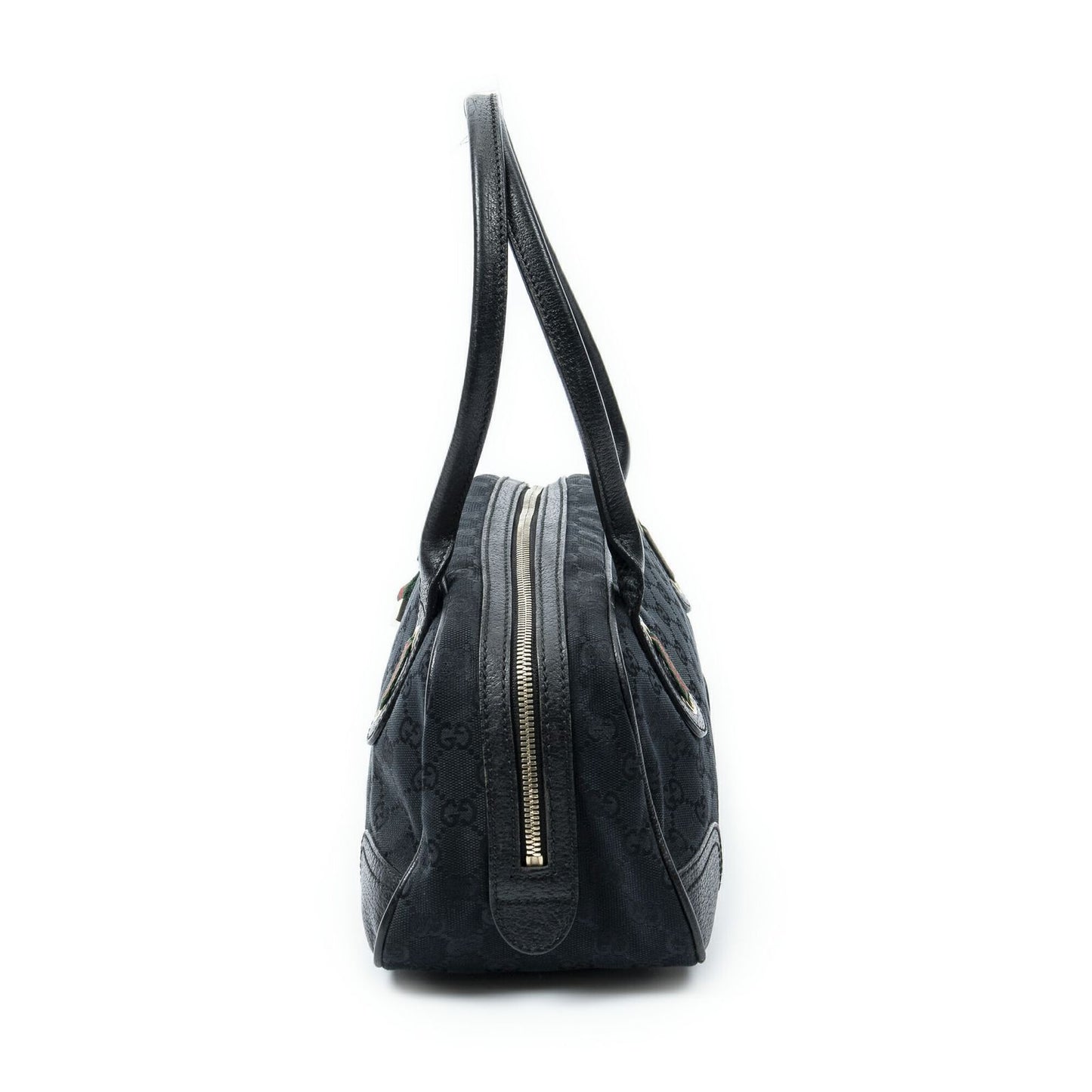 Gucci Web Principe Boston Black GG Canvas Messenger Bag — view 3