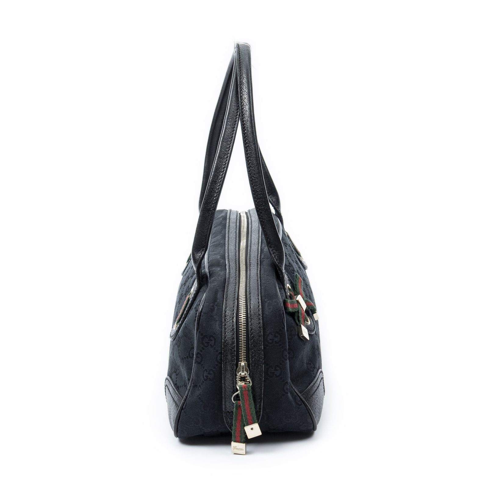Gucci Web Principe Boston Black GG Canvas Messenger Bag — view 4