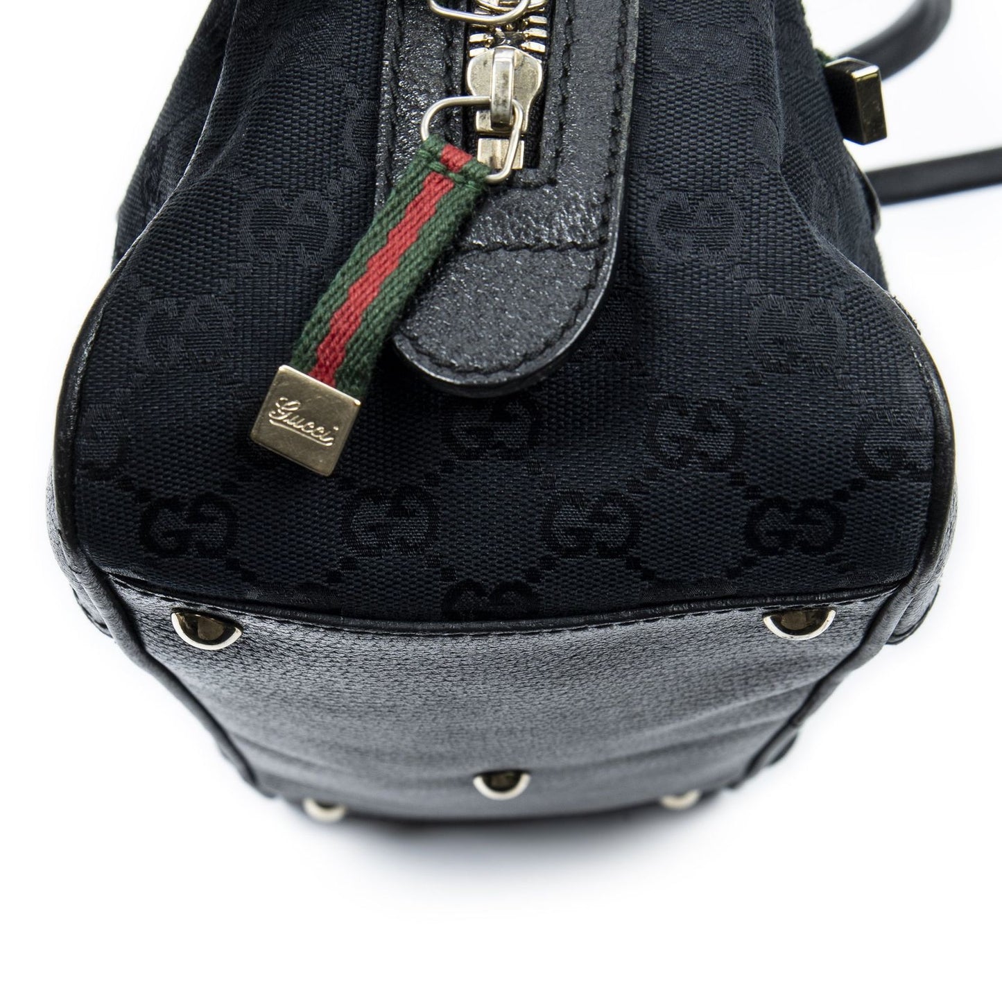 Gucci Web Principe Boston Black GG Canvas Messenger Bag — view 8