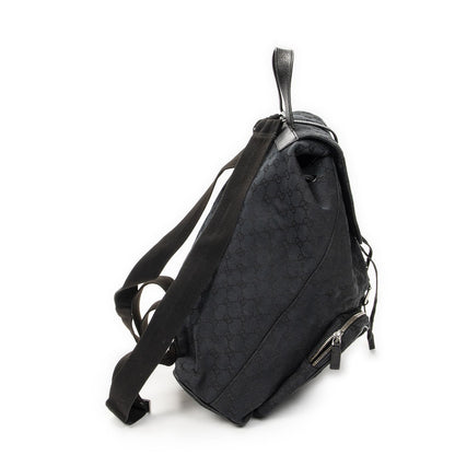 Gucci Drawstring Backpack Black GG Canvas — view 4