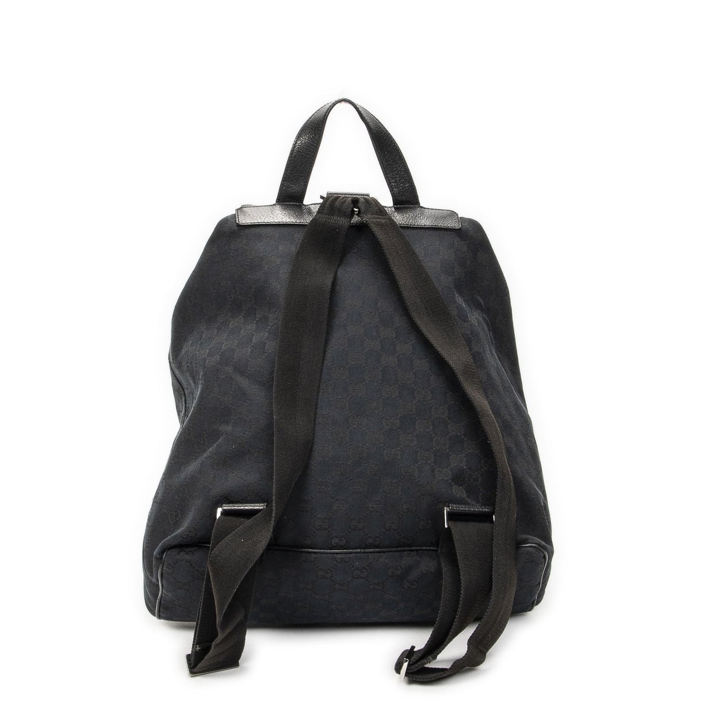 Gucci Drawstring Backpack Black GG Canvas — view 5