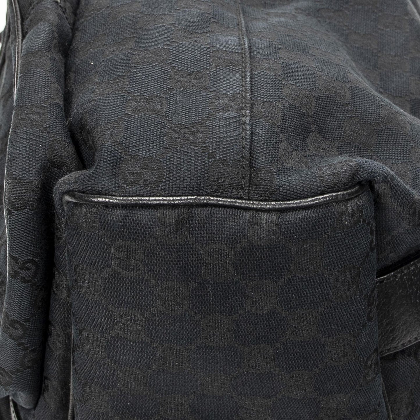 Gucci Drawstring Backpack Black GG Canvas — view 8