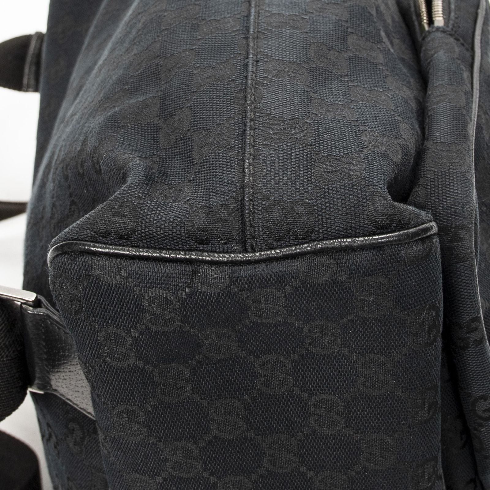 Gucci Drawstring Backpack Black GG Canvas — view 7