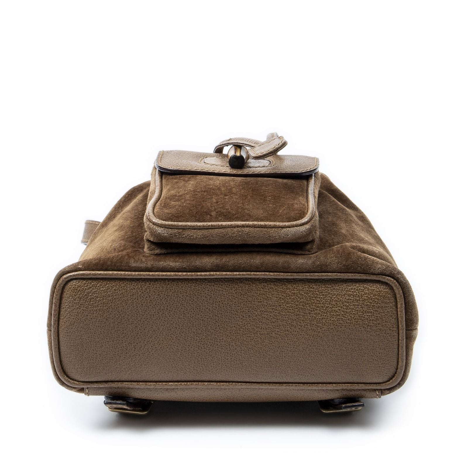 Gucci Mini Bamboo Backpack Brown Suede Leather — view 6