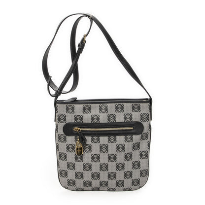 Loewe Anagram Flat Crossbody Bag Black Canvas
