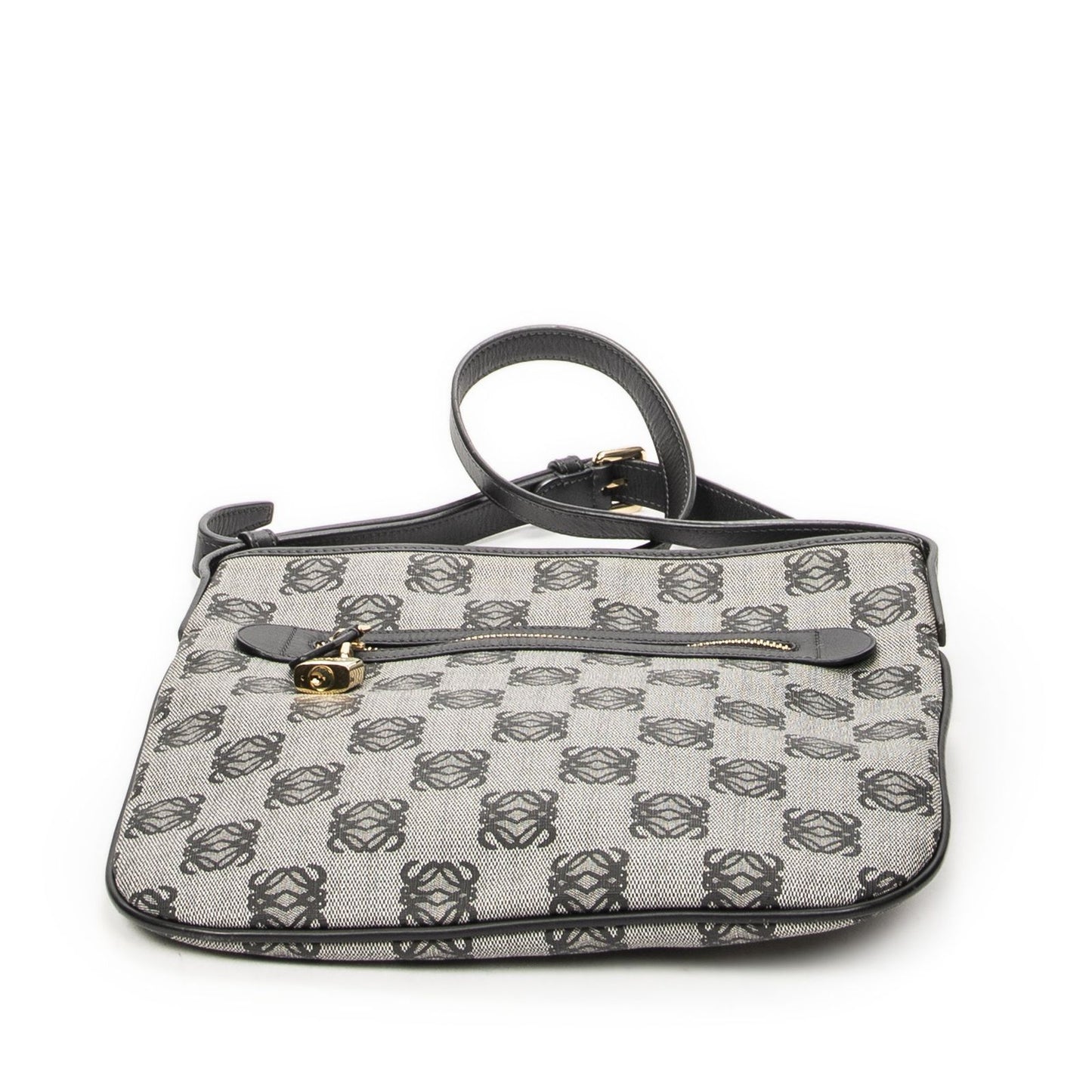 Loewe Anagram Flat Crossbody Bag Black Canvas — view 6