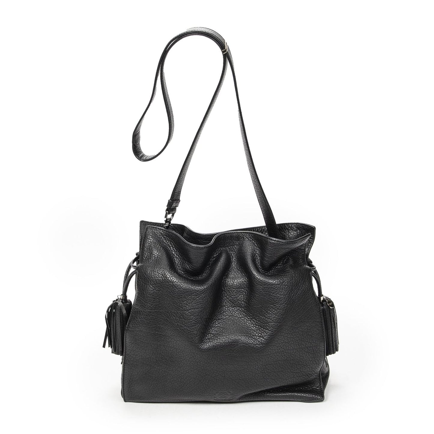 Loewe Tassel Flamenco Bag Black Gray Calfskin Leather