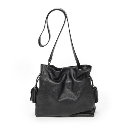 Loewe Tassel Flamenco Bag Black Gray Calfskin Leather