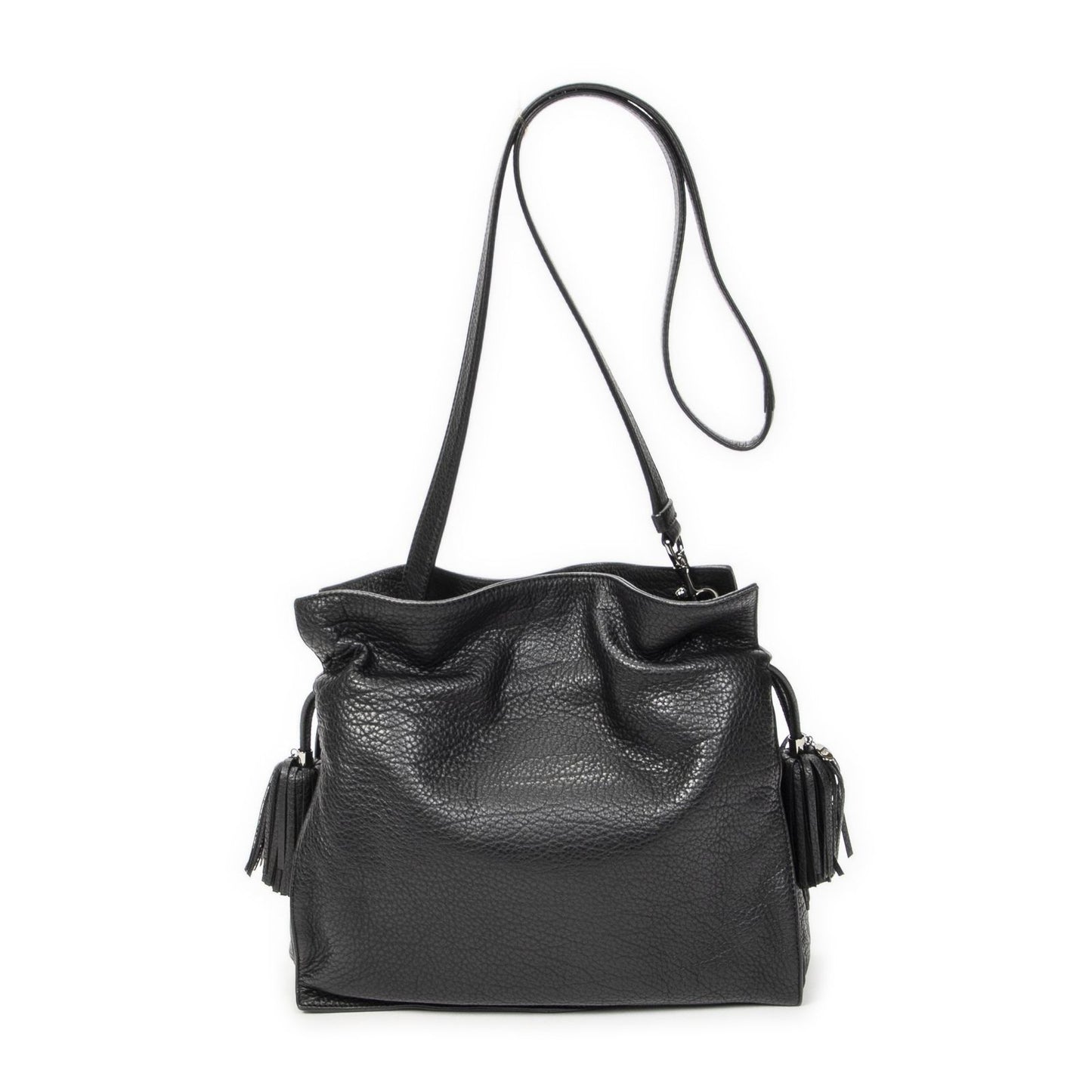 Loewe Tassel Flamenco Bag Black Gray Calfskin Leather — view 5