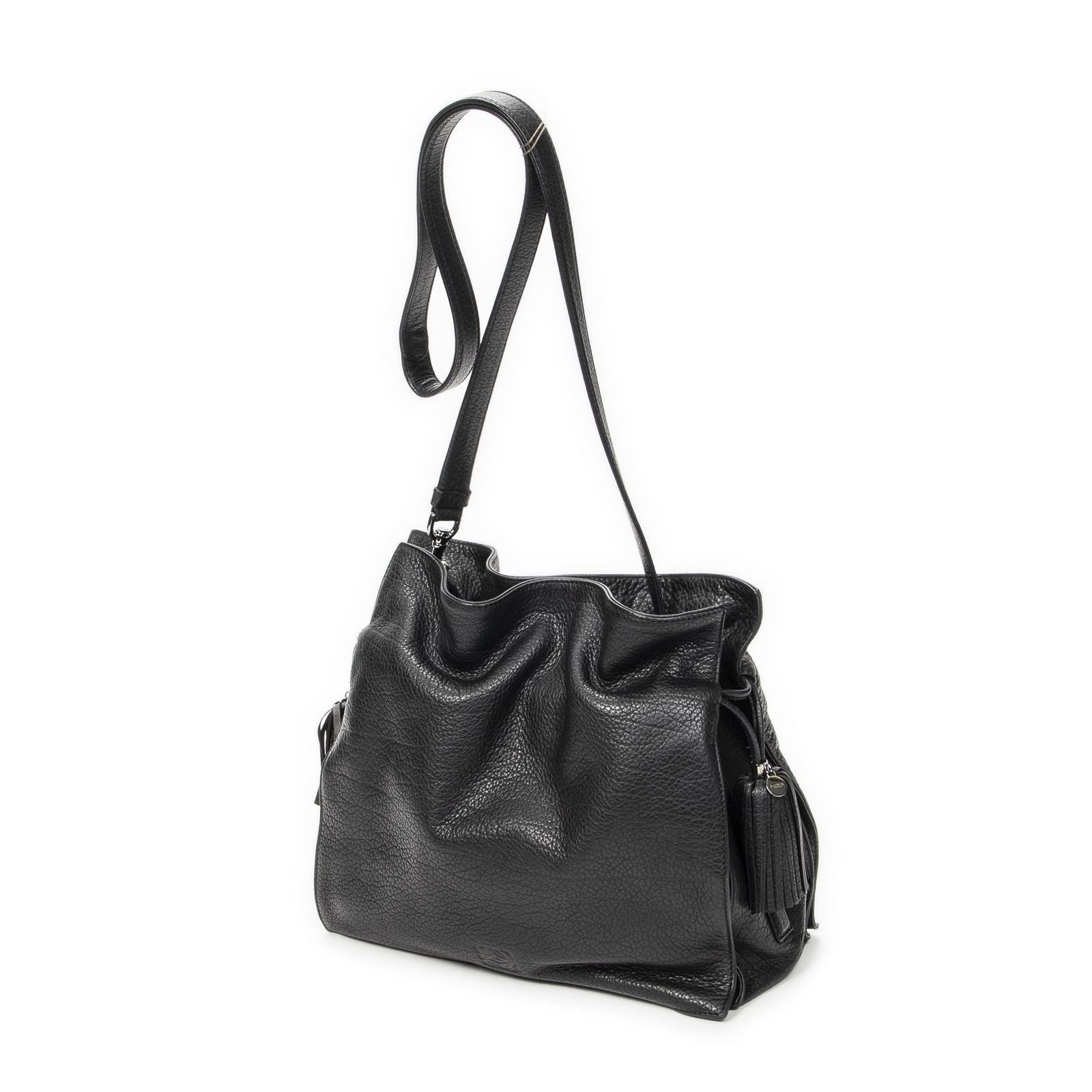 Loewe Tassel Flamenco Bag Black Gray Calfskin Leather — view 2