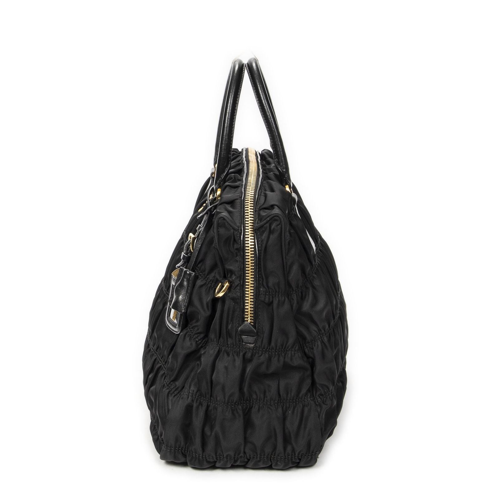 Prada Convertible Prix Tote Black Tessuto Golf Canvas — view 3