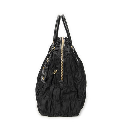 Prada Convertible Prix Tote Black Tessuto Golf Canvas — view 3